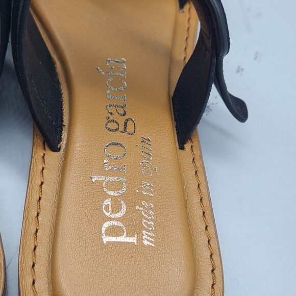Pedro Garcia Zuly Womens Flat Sandals Slides Black Suede Leather EU 37 6.5-7 New - Picture 5 of 9